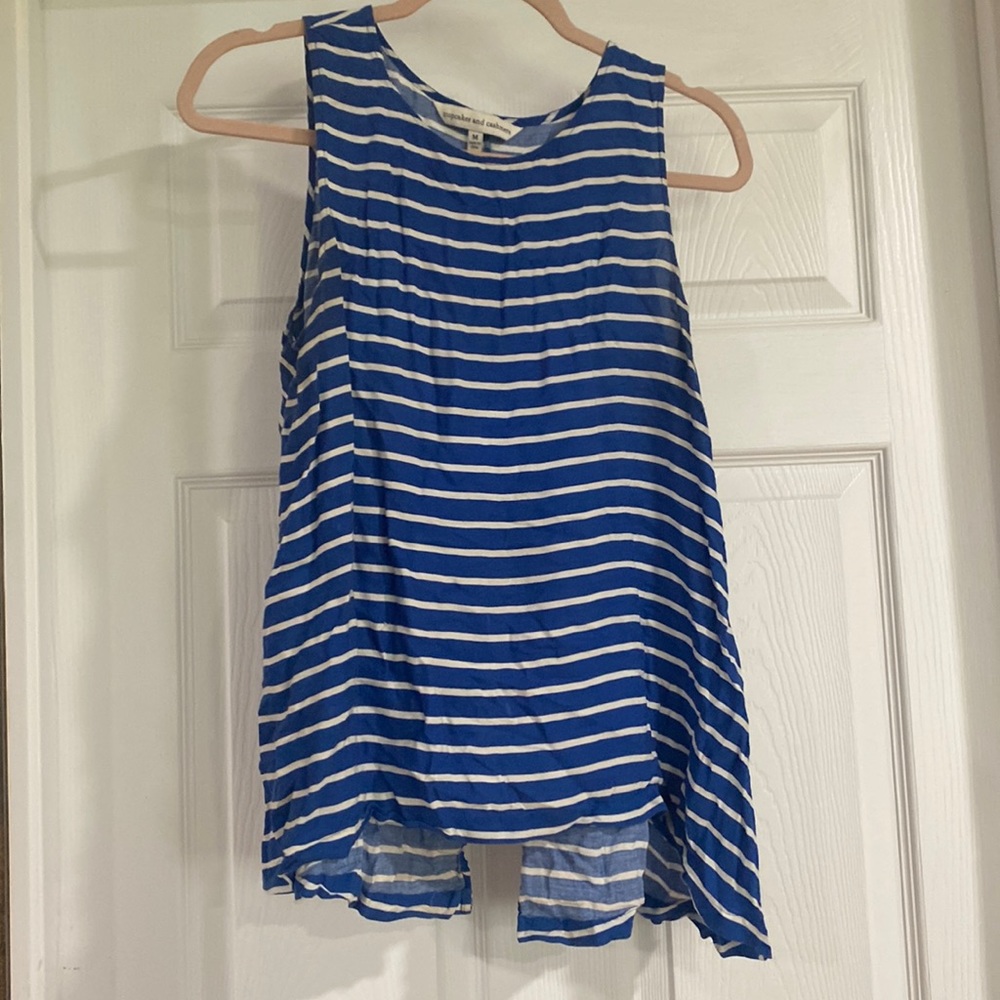 Blue striped tank size medium